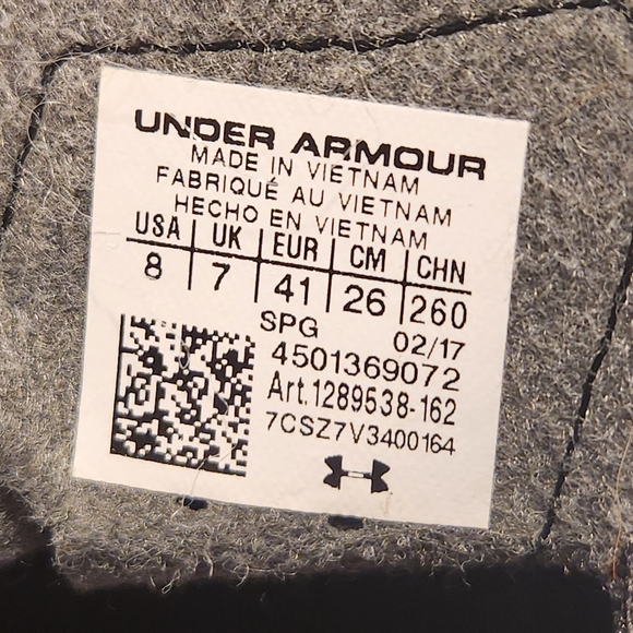 Under Armour Black & White Tennis Shoes Size 8 - Picture 9 of 9